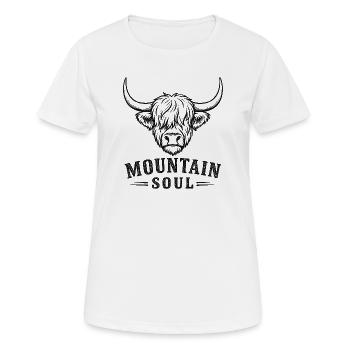 Bergstier Seele - Frauen T-Shirt atmungsaktiv - Weiß - Vorne - AI Model Female 172 dark (172cm)