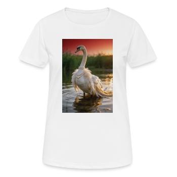 Pearl Swan in Sunset - Women's Breathable T-Shirt - white - Front - AI Model Female 172 dark (172cm)