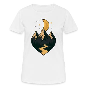 Sous la lune et les sommets - T-shirt respirant Femme - blanc - Devant - AI Model Female 172 dark (172cm)