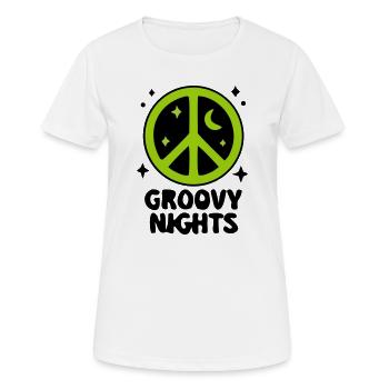 Groovy Peace Zeichen Logo - Frauen T-Shirt atmungsaktiv - Weiß - Vorne - AI Model Female 172 dark (172cm)