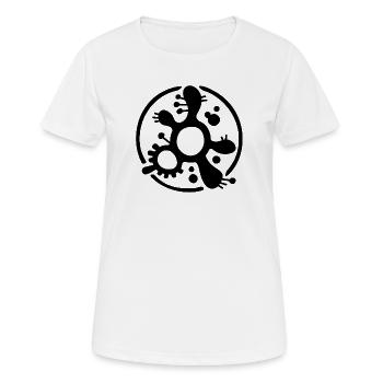 Protozoenfragment-Logo (Schwarz) - Frauen T-Shirt atmungsaktiv - Weiß - Vorne - AI Model Female 172 dark (172cm)