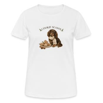 Cookie Season Longhair Dachshund Christmas - Women's Breathable T-Shirt - white - Front - AI Model Female 172 dark (172cm)