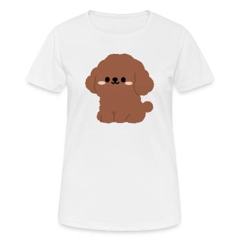 Brauner Pudel-Plüsch-Charme - Frauen T-Shirt atmungsaktiv - Weiß - Vorne - AI Model Female 172 dark (172cm)