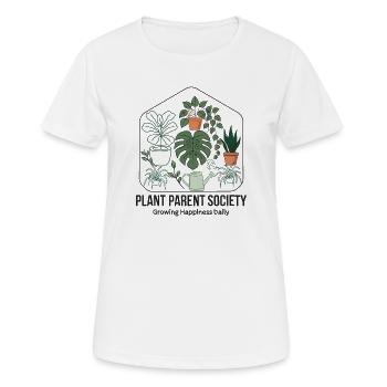 Plant Parent Society: Grüner Lebensstil - Frauen T-Shirt atmungsaktiv - Weiß - Vorne - AI Model Female 172 dark (172cm)
