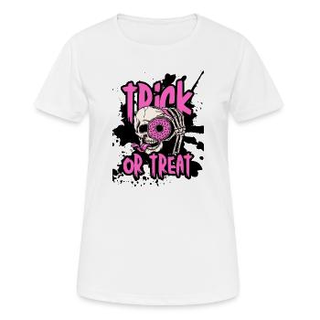 Trick Or Treat Skull Donut Halloween Geschenk - Frauen T-Shirt atmungsaktiv - Weiß - Vorne - AI Model Female 172 dark (172cm)