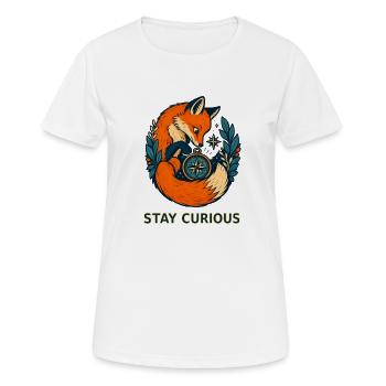 Waldfuchs Kompass der Neugier - Frauen T-Shirt atmungsaktiv - Weiß - Vorne - AI Model Female 172 dark (172cm)