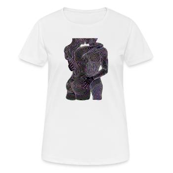 Neon-Paar mit Spiralen - Frauen T-Shirt atmungsaktiv - Weiß - Vorne - AI Model Female 172 dark (172cm)