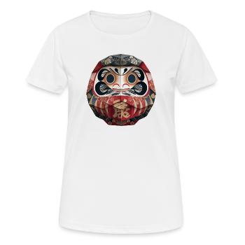 Geometrische Daruma Muster Origami Daruma  - Frauen T-Shirt atmungsaktiv - Weiß - Vorne - AI Model Female 172 dark (172cm)