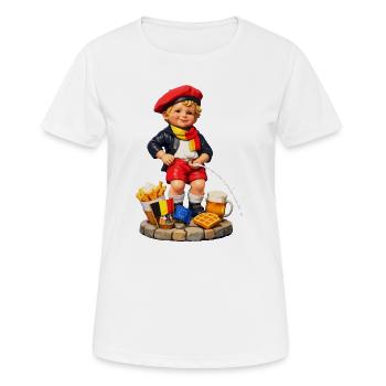 Pis de Manneken belge - T-shirt respirant Femme - blanc - Devant - AI Model Female 172 dark (172cm)