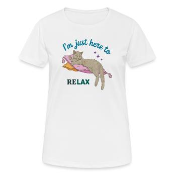 Entspannte Katze  - Frauen T-Shirt atmungsaktiv - Weiß - Vorne - AI Model Female 172 dark (172cm)