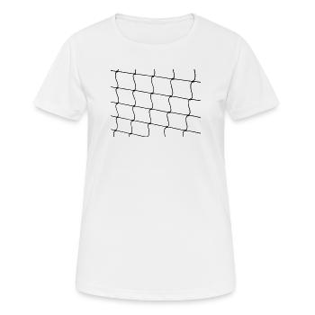 Netz aus Strick mit Knoten - Frauen T-Shirt atmungsaktiv - Weiß - Vorne - AI Model Female 172 dark (172cm)
