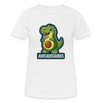 Niedlicher Avocadosaurus Dinosaurier T-Rex - Frauen T-Shirt atmungsaktiv - Weiß - Vorne - AI Model Female 172 dark (172cm)