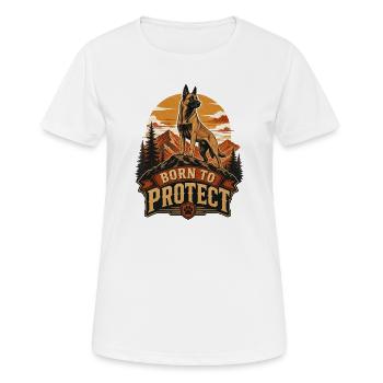 Malinoi Belgischer Schäferhund - Frauen T-Shirt atmungsaktiv - Weiß - Vorne - AI Model Female 172 dark (172cm)