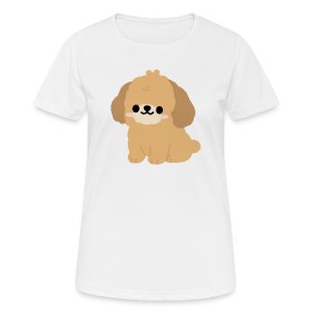 maltipoo - Frauen T-Shirt atmungsaktiv - Weiß - Vorne - AI Model Female 172 dark (172cm)