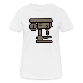 Standbohrmaschine Werkzeug Icon - Frauen T-Shirt atmungsaktiv - Weiß - Vorne - AI Model Female 172 dark (172cm)