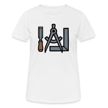 Graphisme Outils de menuisier - T-shirt respirant Femme - blanc - Devant - AI Model Female 172 dark (172cm)