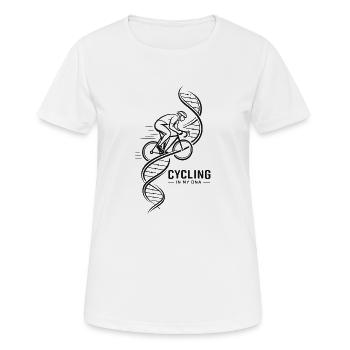 DNA Fahrrad Helix Motiv - Frauen T-Shirt atmungsaktiv - Weiß - Vorne - AI Model Female 172 dark (172cm)