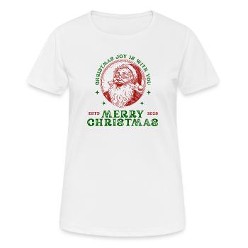 Merry Christmas Santa Retro Weihnachts Geschenk - Frauen T-Shirt atmungsaktiv - Weiß - Vorne - AI Model Female 172 dark (172cm)