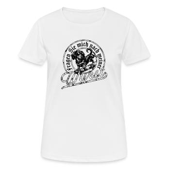 Cooler Dackel mit Skateboard und Sonnenbrille  - Frauen T-Shirt atmungsaktiv - Weiß - Vorne - AI Model Female 172 dark (172cm)