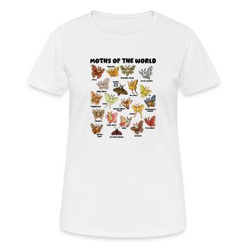 Entomologie à table des papillons de nuit du monde Kawaii - T-shirt respirant Femme - blanc - Devant - AI Model Female 172 dark (172cm)