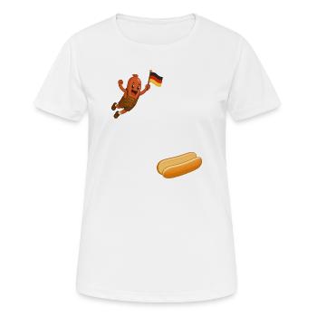 Schnitzel that goes into a bun - Women's Breathable T-Shirt - white - Front - AI Model Female 172 dark (172cm)