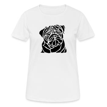 Black Dog - Frauen T-Shirt atmungsaktiv - Weiß - Vorne - AI Model Female 172 dark (172cm)