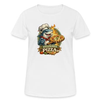 Pizzahai Kochheld - Frauen T-Shirt atmungsaktiv - Weiß - Vorne - AI Model Female 172 dark (172cm)