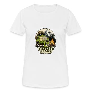 Guter Plan am Lagerfeuer Frosch - Frauen T-Shirt atmungsaktiv - Weiß - Vorne - AI Model Female 172 dark (172cm)