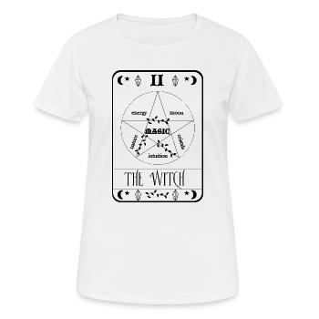 Die Hexe - Frauen T-Shirt atmungsaktiv - Weiß - Vorne - AI Model Female 172 dark (172cm)