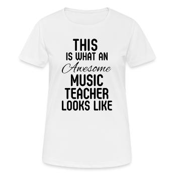 Music Teacher Appreciation Elementary School Gift - Women's Breathable T-Shirt - white - Front - AI Model Female 172 dark (172cm)