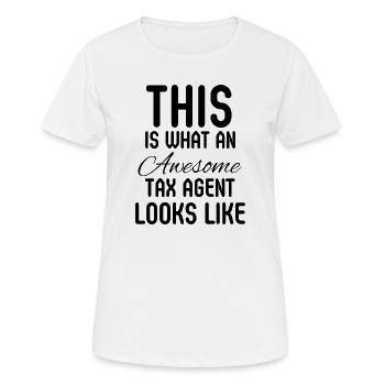 Finanzberater-Geschenk des Steuerberaters für Buchhaltung - Frauen T-Shirt atmungsaktiv - Weiß - Vorne - AI Model Female 172 dark (172cm)