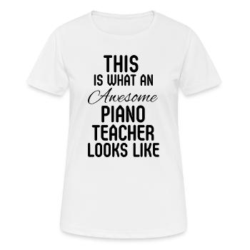 Cadeau d’appréciation du professeur de musique de piano de la part d’un élève - T-shirt respirant Femme - blanc - Devant - AI Model Female 172 dark (172cm)