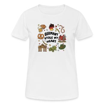 Souvenir de l’Allemagne - T-shirt respirant Femme - blanc - Devant - AI Model Female 172 dark (172cm)