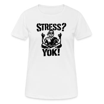 Stress? Yok! | Türkisches Stencil Streetwear Desig - Frauen T-Shirt atmungsaktiv - Weiß - Vorne - AI Model Female 172 dark (172cm)