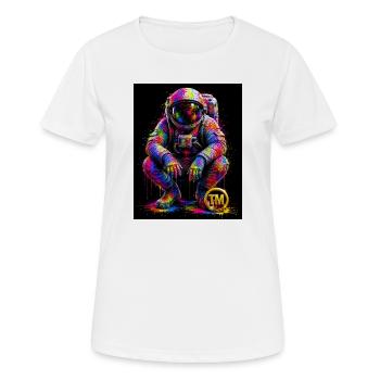 Bunte Weltraumkunst - Frauen T-Shirt atmungsaktiv - Weiß - Vorne - AI Model Female 172 dark (172cm)