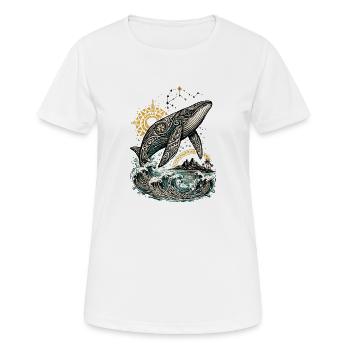 Mana-Wal – Geist des Pazifiks - Frauen T-Shirt atmungsaktiv - Weiß - Vorne - AI Model Female 172 dark (172cm)
