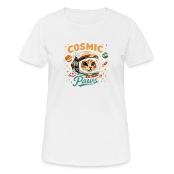 Cosmic Paws : Astronaute Chat - T-shirt respirant Femme - blanc - Devant - AI Model Female 172 dark (172cm)