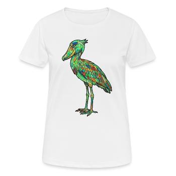 Oiseau en verre plombé Flamme de couleurs Bec-chaussé - T-shirt respirant Femme - blanc - Devant - AI Model Female 172 dark (172cm)