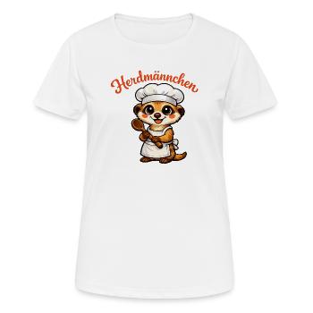 Herdmännchen - Frauen T-Shirt atmungsaktiv - Weiß - Vorne - AI Model Female 172 dark (172cm)