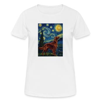 Irischer Zuspieler, Sternennacht – Roter Zuspieler, Hundemama, Vater, - Frauen T-Shirt atmungsaktiv - Weiß - Vorne - AI Model Female 172 dark (172cm)