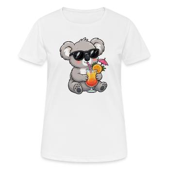 Koala Cocktail am Strand - Frauen T-Shirt atmungsaktiv - Weiß - Vorne - AI Model Female 172 dark (172cm)