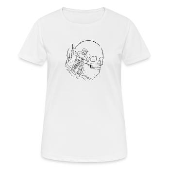 Skull MTB Waldsilhouette - Frauen T-Shirt atmungsaktiv - Weiß - Vorne - AI Model Female 172 dark (172cm)