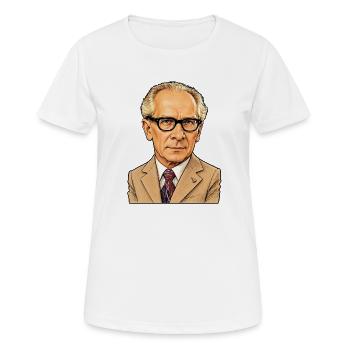Erich Honecker Karikatur (ohne Hintergrund) - Frauen T-Shirt atmungsaktiv - Weiß - Vorne - AI Model Female 172 dark (172cm)