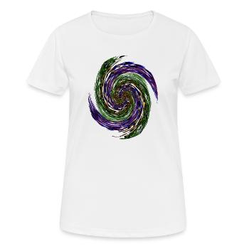 Farbenwirbel Neon Vortex - Frauen T-Shirt atmungsaktiv - Weiß - Vorne - AI Model Female 172 dark (172cm)