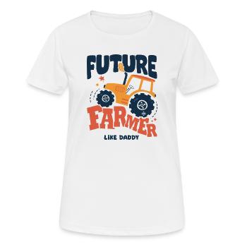Future Farmer Like Daddy Baby Tractor - Women's Breathable T-Shirt - white - Front - AI Model Female 172 dark (172cm)