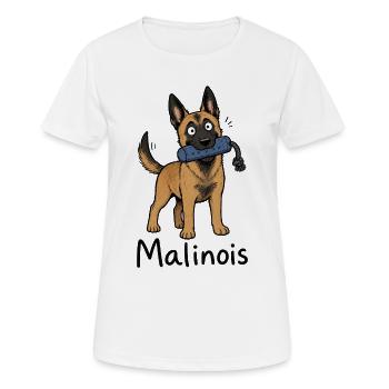 Malinois Dog Puppy - Women's Breathable T-Shirt - white - Front - AI Model Female 172 dark (172cm)
