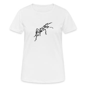 Fourmi noire – Illustration insecte - T-shirt respirant Femme - blanc - Devant - AI Model Female 172 dark (172cm)