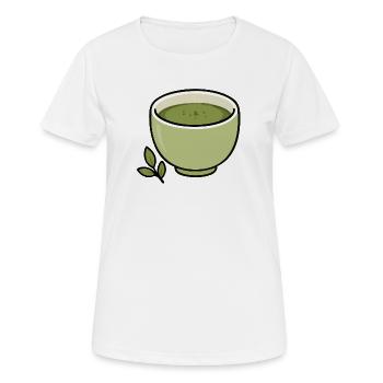 Minimalistische Matcha-Teetassen-Illustration - Frauen T-Shirt atmungsaktiv - Weiß - Vorne - AI Model Female 172 dark (172cm)