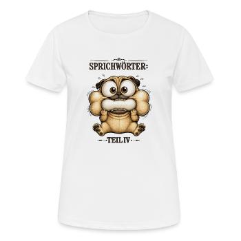 Sprichwort Den Mund zu voll genommen - Frauen T-Shirt atmungsaktiv - Weiß - Vorne - AI Model Female 172 dark (172cm)