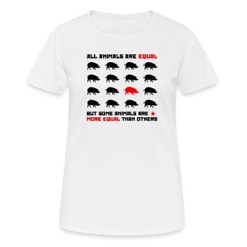 All animals are equal 2 - Women's Breathable T-Shirt - white - Front - AI Model Female 172 dark (172cm)